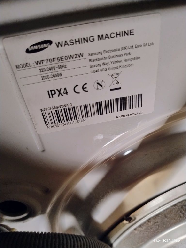 Wiązka kabli pralki elektryczna Samsung Eco bubble 7 kg