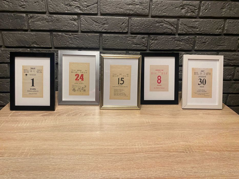 Oryginalne kartki z kalendarzy 1971 - 2025 r.Prezent Rocznica Pamiątka