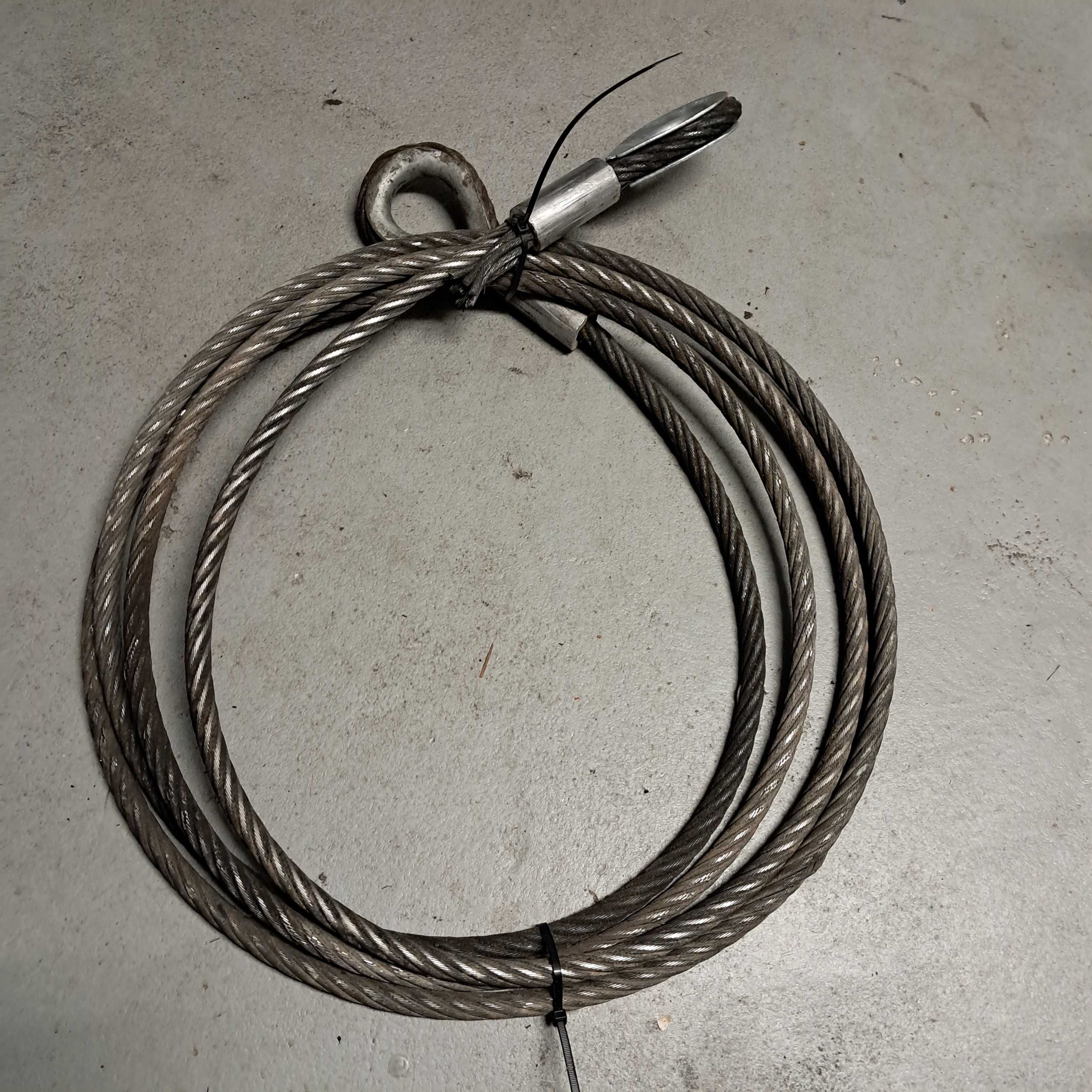 Zakuta lina stalowa 150mm / 6m pętla kausza