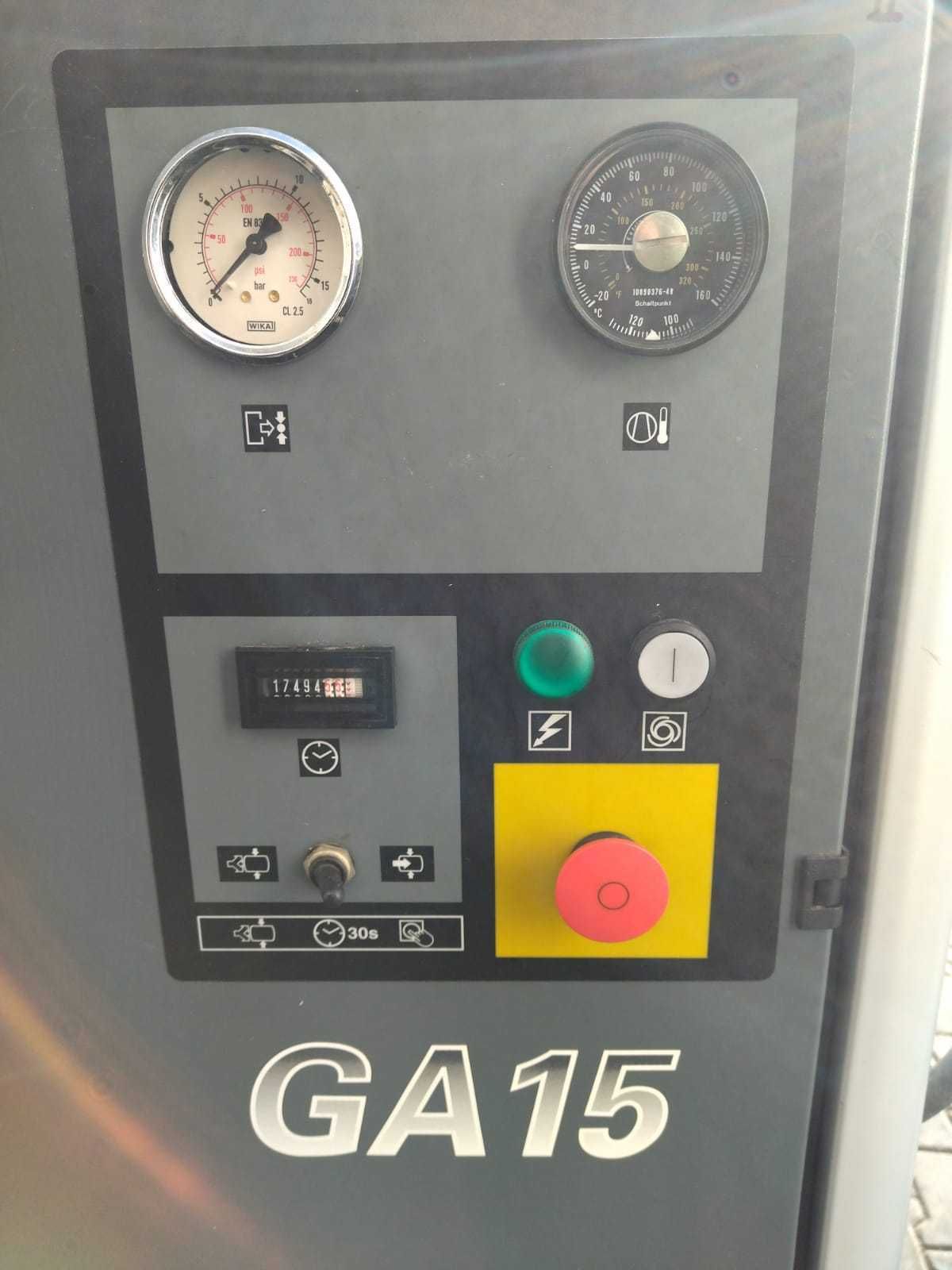 SPRAWNA!!! Sprężarka ATLAS COPCO GA15 15kW 2.22m3/min 10bar S015650