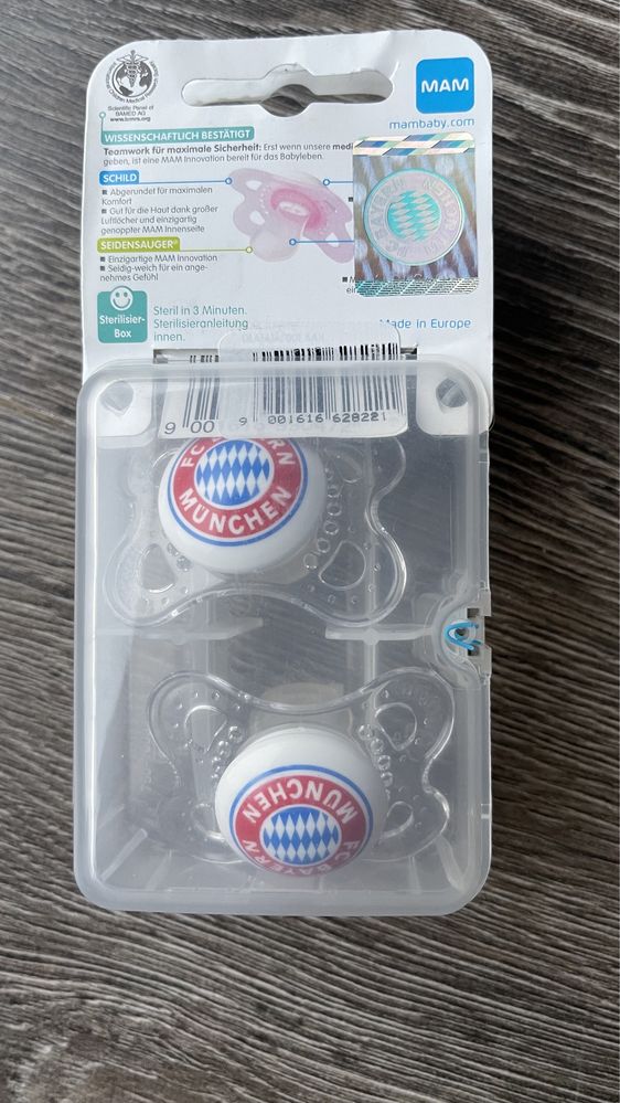 Smoczek MAM oryginalny silikon 2 sztuki fc bayern
