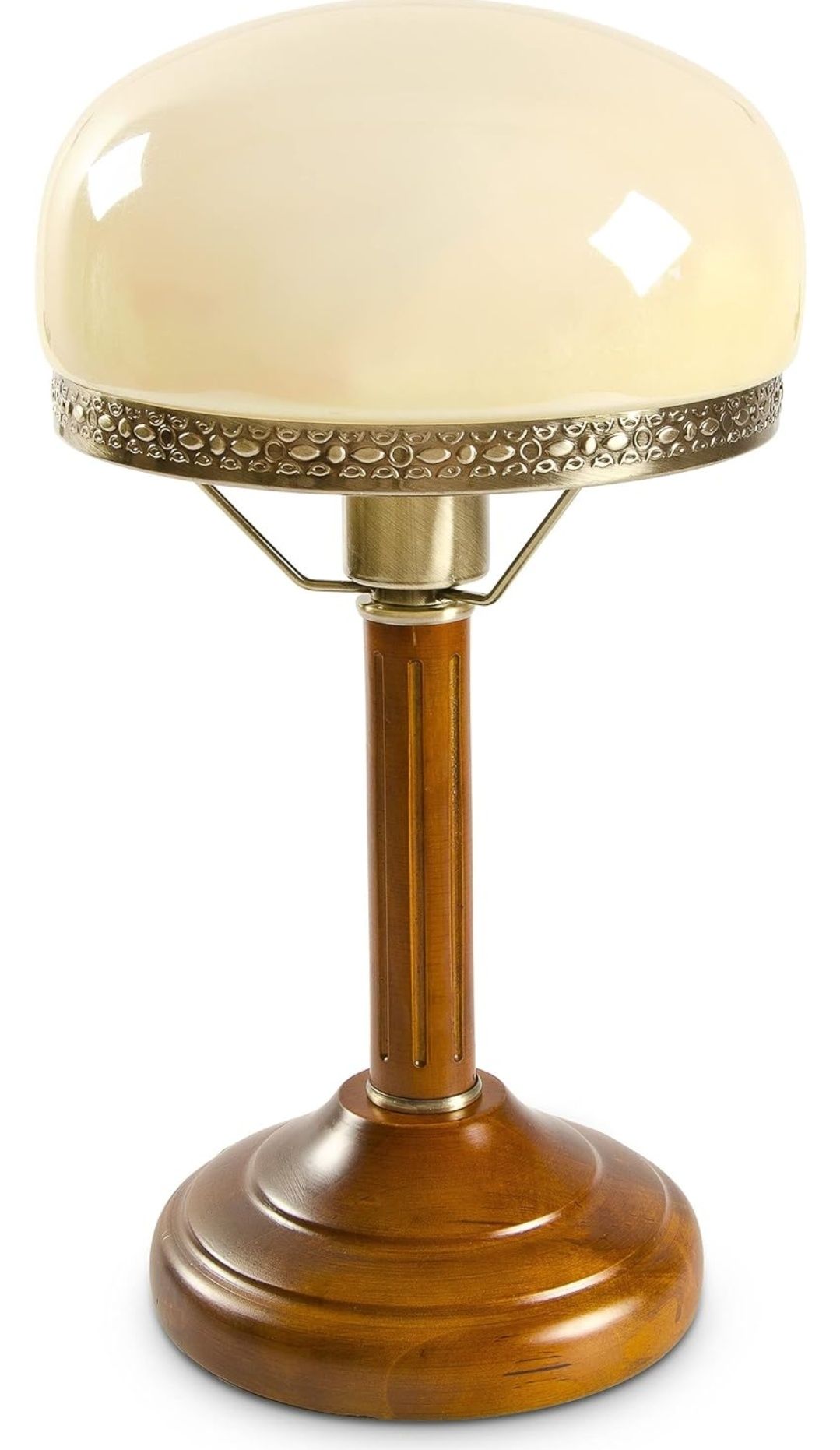 Lampa stołowa beżowa w stylu antycznym na biurko regał komodę