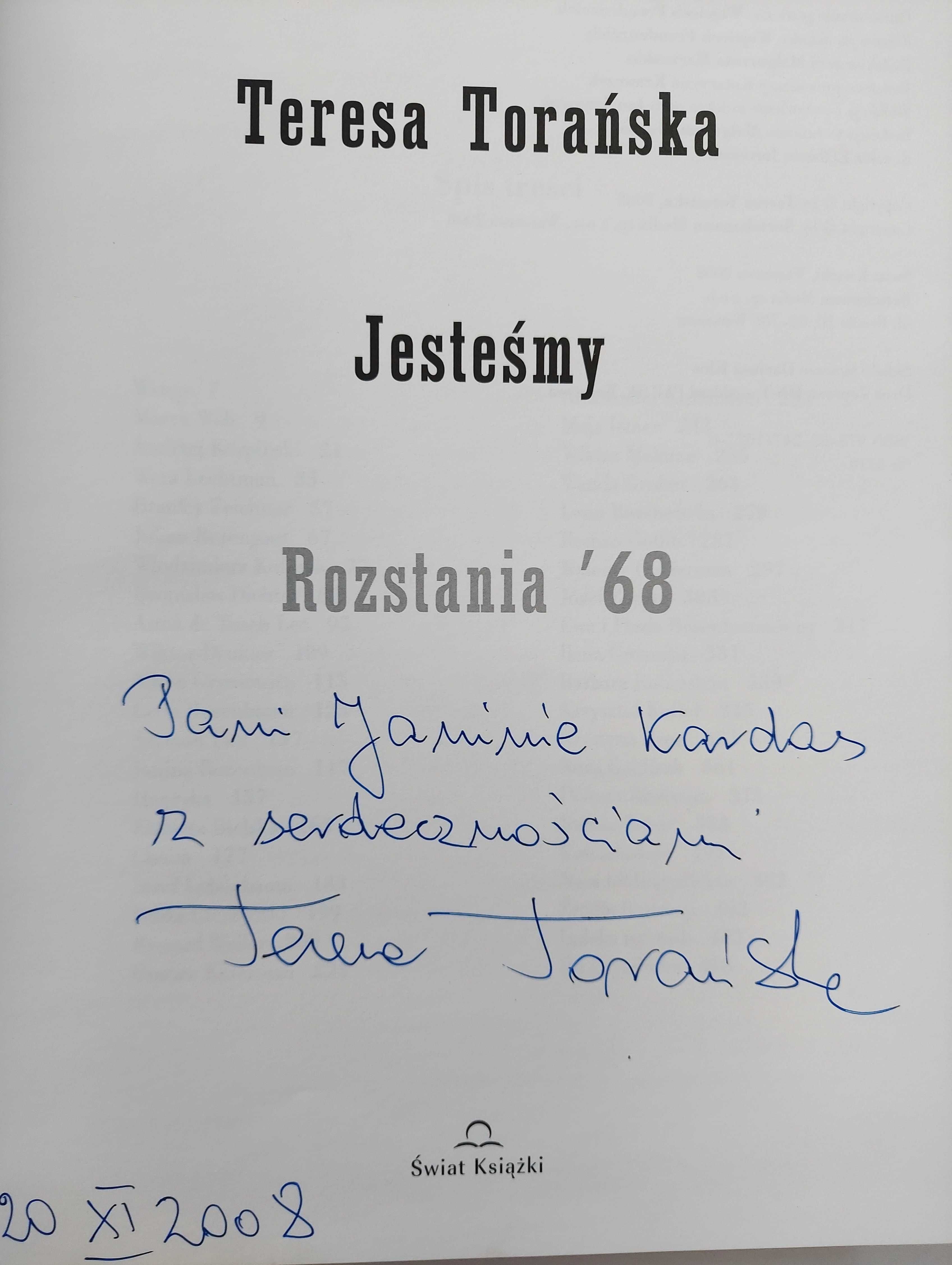 JESTEŚMY Rozstania 68 - Teresa Torańska AUTOGRAF