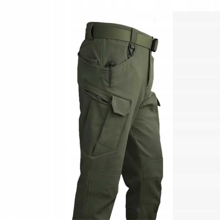 Komplet Softshell Bluza+Spodnie ocieplane 100% poliester OLIVE GREEN L