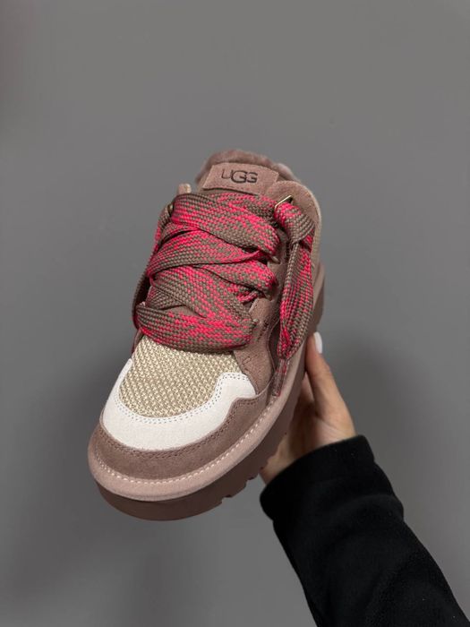 UGG Lowmel Sneakers Brown / Red натуральні Угги овчина хутро коричневі