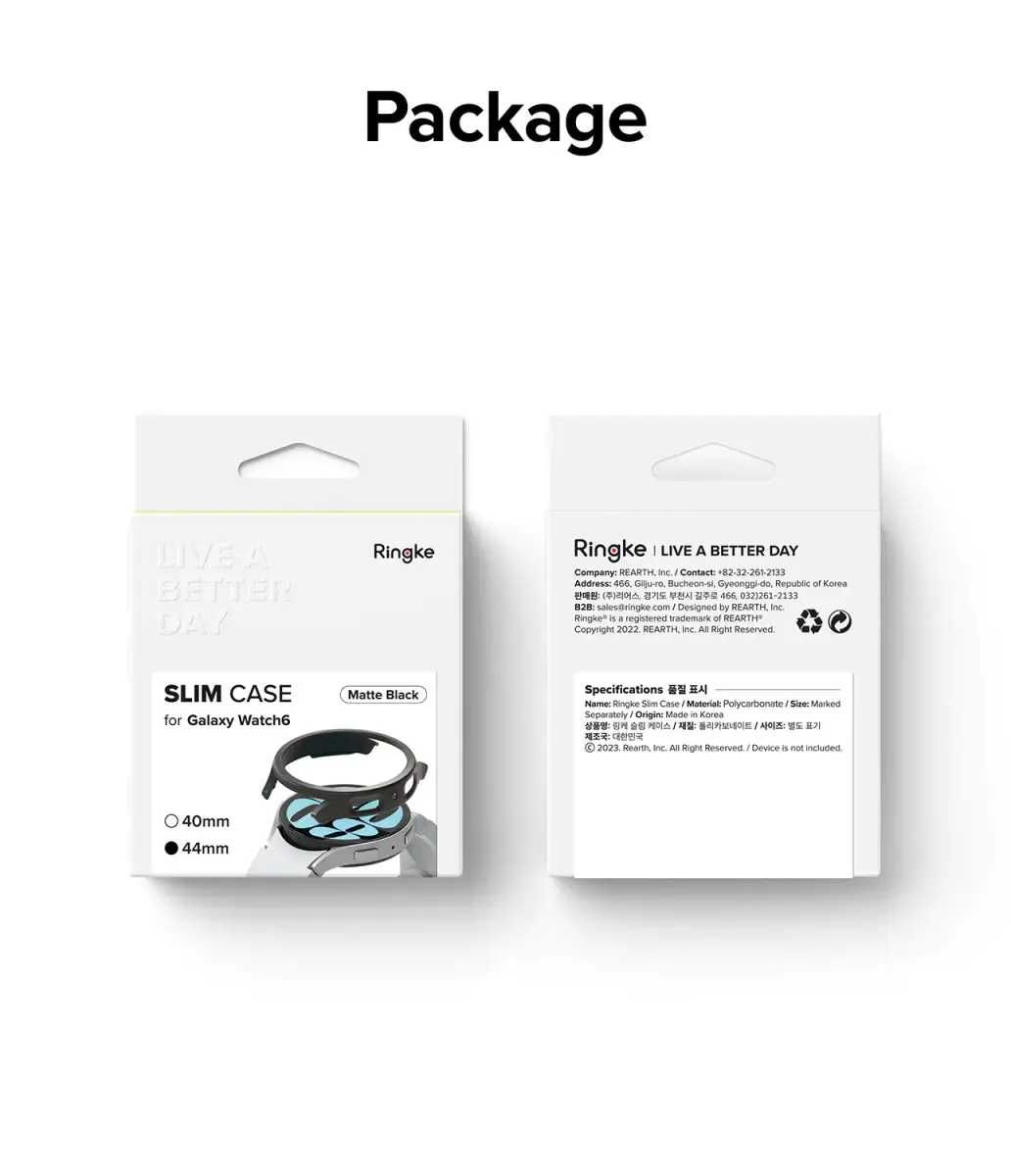Чехол Ringke Slim (Matte Black + Clear) 2-pack для Galaxy Watch 6