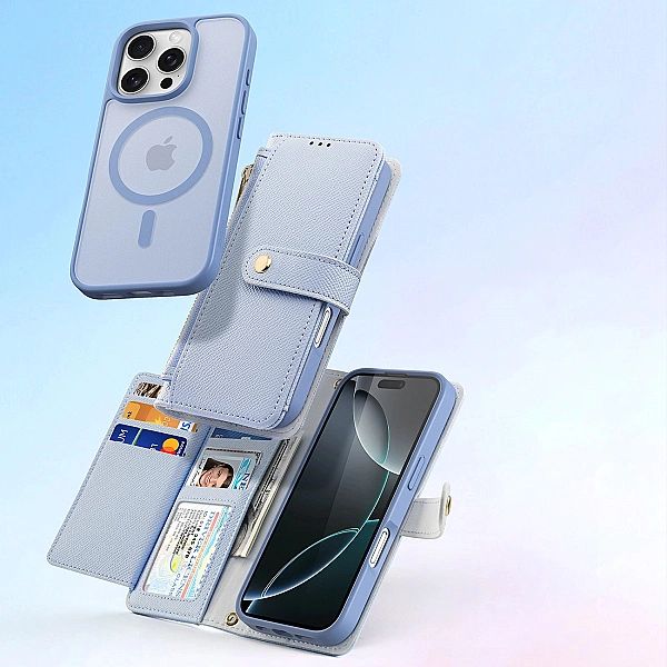 Etui skórzane Dux Ducis Lawa na iPhone 16 Pro z odłączanym portfelem m