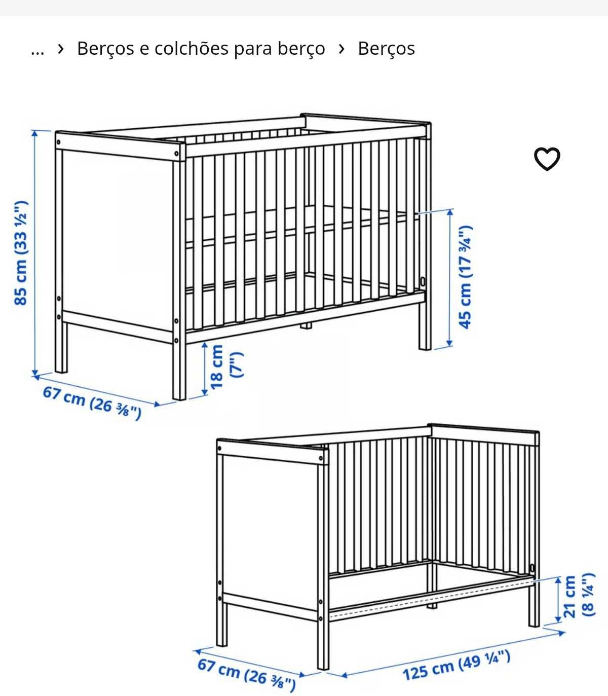 Berço com colchão