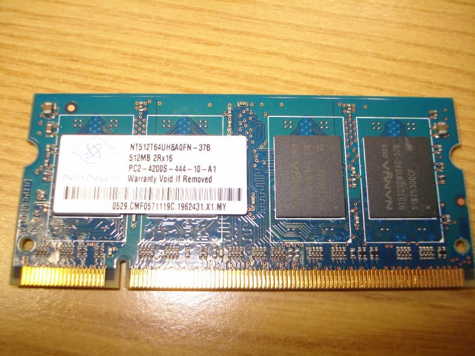 Memórias RAM 2x512MB SODIMM PC4200 DDR2 533Mhz