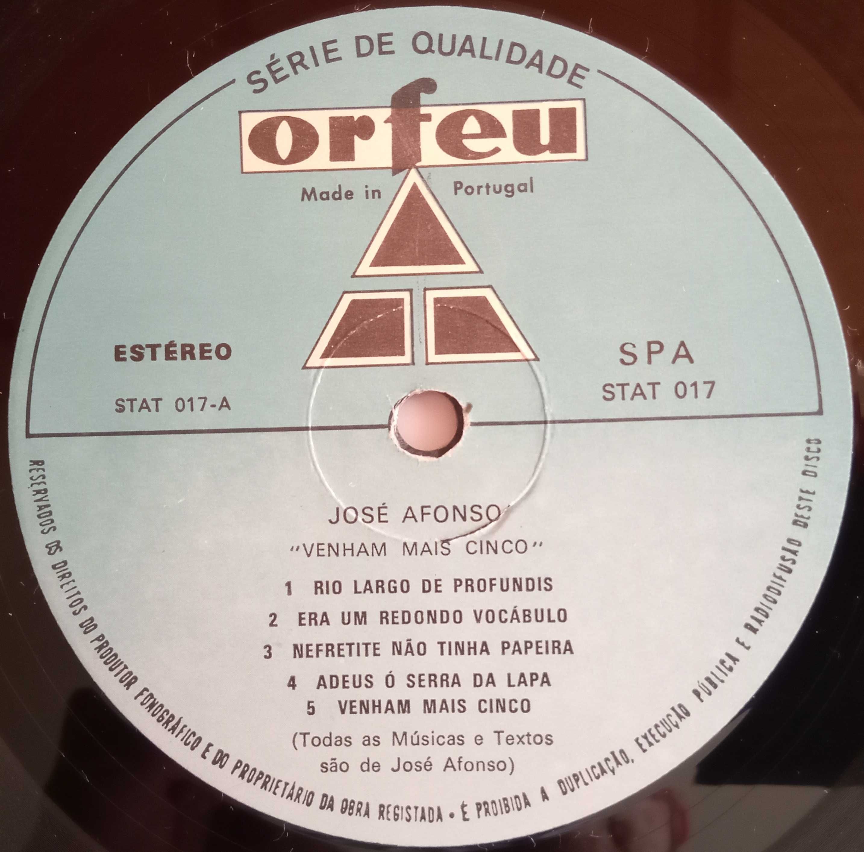 José Afonso	- - - - -		Venham Mais Cinco	- - - - -	LP