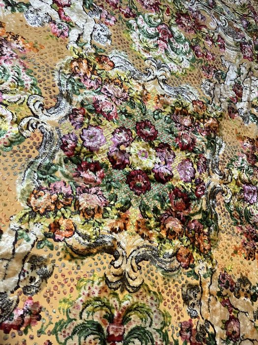 gobelin makata cherubiny i róże jedwab aksamit lata 50/60 dywan włochy