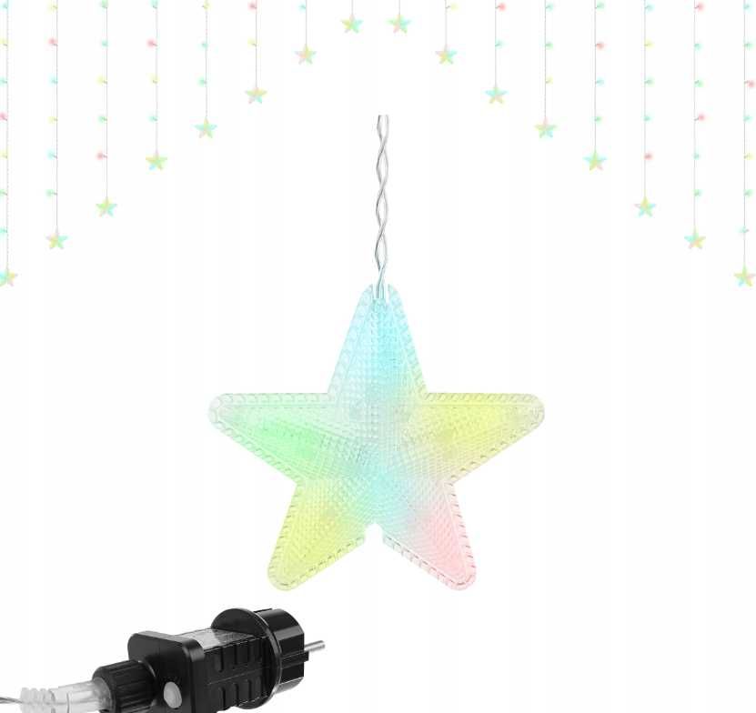 NOWE Lampki Choinkowe 136 LED Kurtyna Sople Zewnętrzne