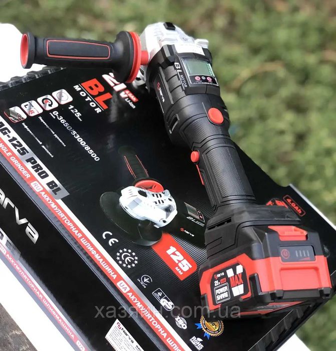 Аккум. болгарка NARVA NAG 125 Pro BL/аккум. Makita 21В 4аm. 2шт/ЗУ