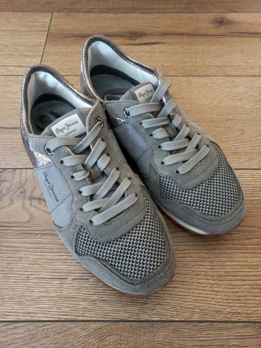Sneakersy Pepe Jeans 37 szare błyszczące