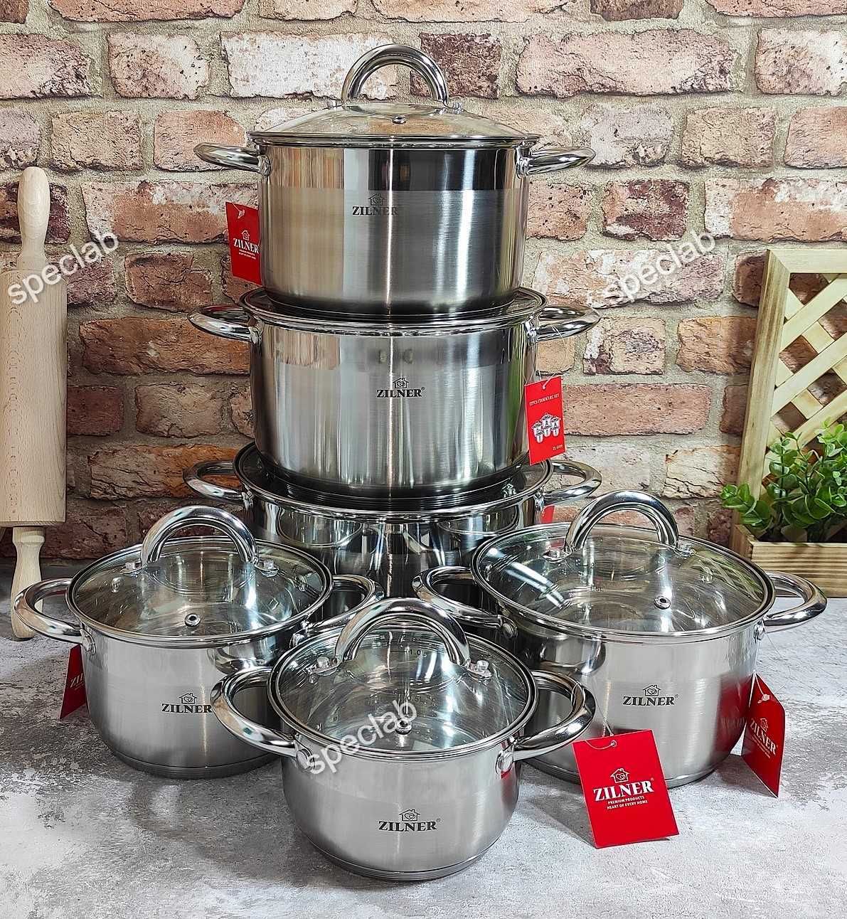 ZESTAW GARNKÓW 12 ELE ZILNER ZL-8109 Gaz, Indukcja, Halogen