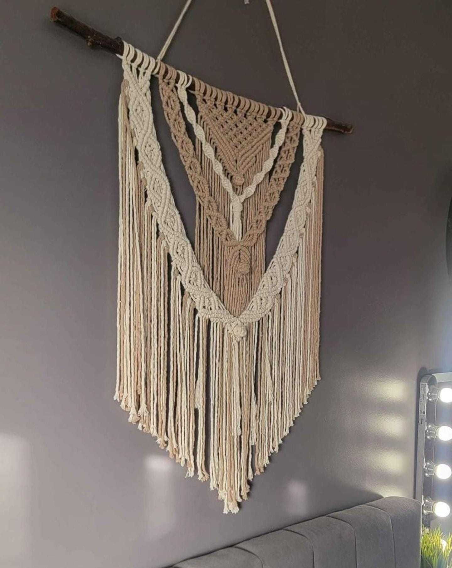 Macramé 90X110 BEGE E CASTANHO