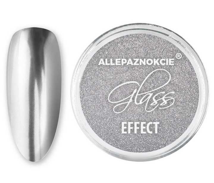 Pyłek do paznokci Glass Effect silver nr 2