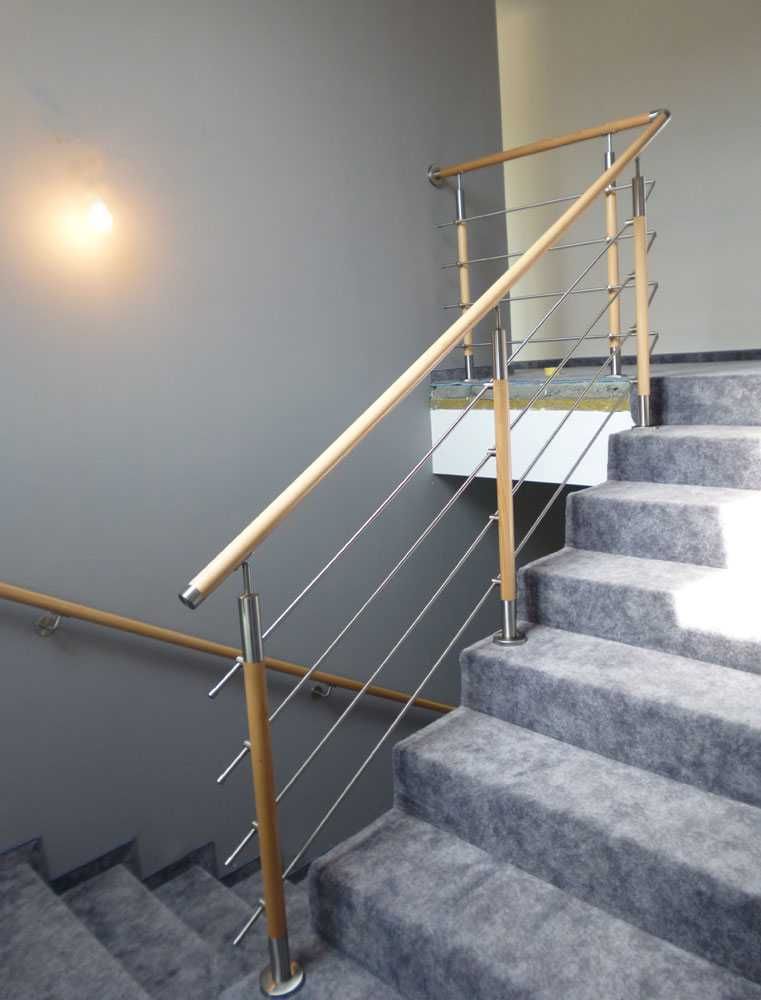 Balustrada schodowa drewniana 2,5m. System do samodzielnego montażu!