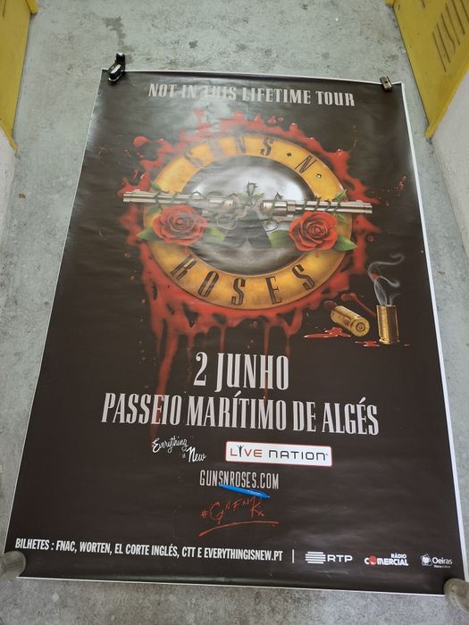 Enorme cartaz original concerto guns n roses oficial