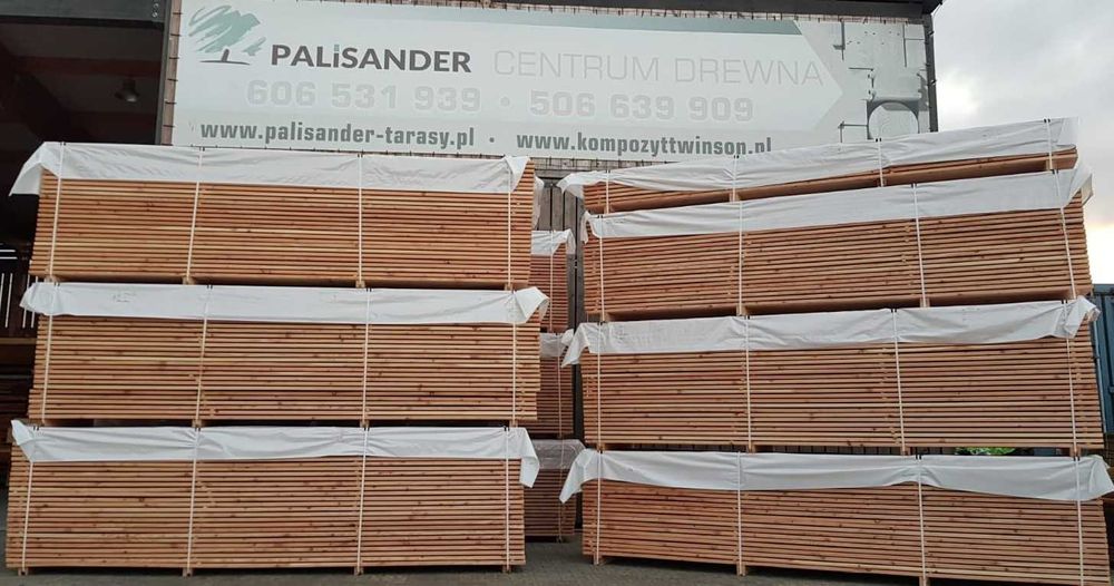 Deska tarasowa MODRZEW Europejski 28x140mm klasa AB - 129 zł brutto/m2