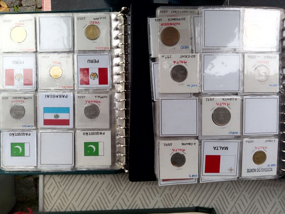 Diversas moedas e notas