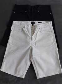 Komplet 2 szt spodni krótkich H&M, bawelna, rozm S, białe i czarne