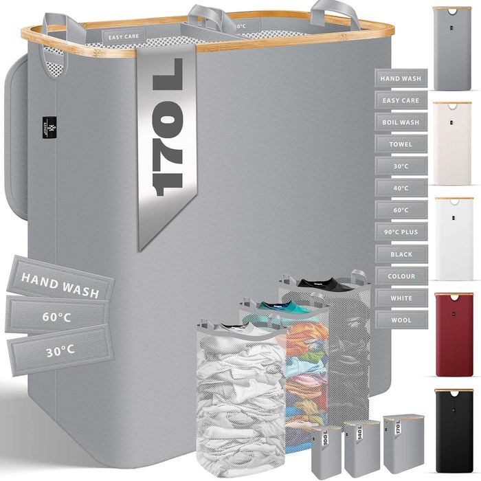 Nowy kosz na pranie/ KESSER sorter 170L / organizer ubrań !4287!