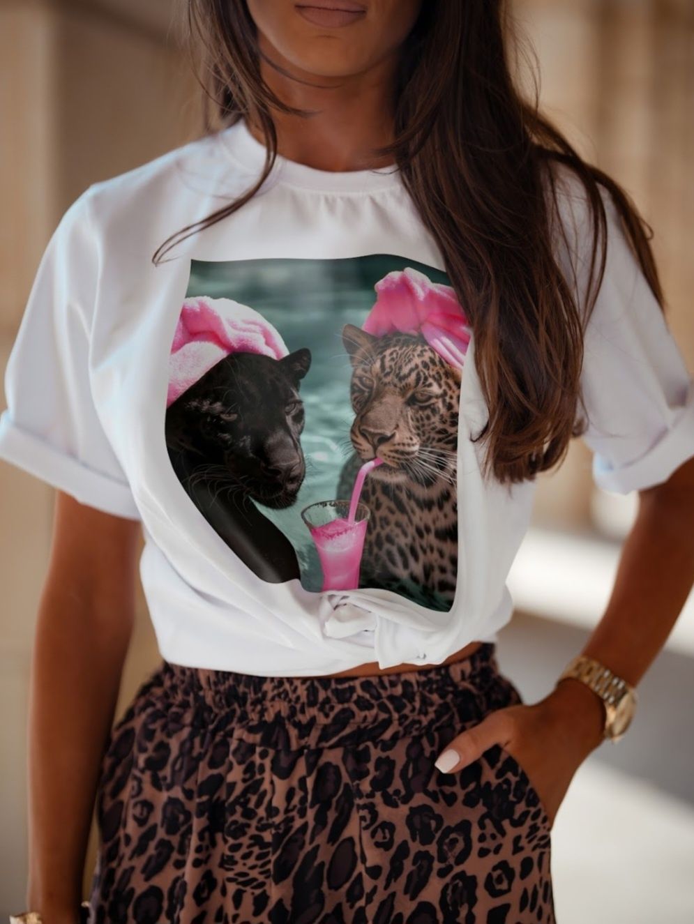 Komplet pantera Tshirt + szerokie spodnie