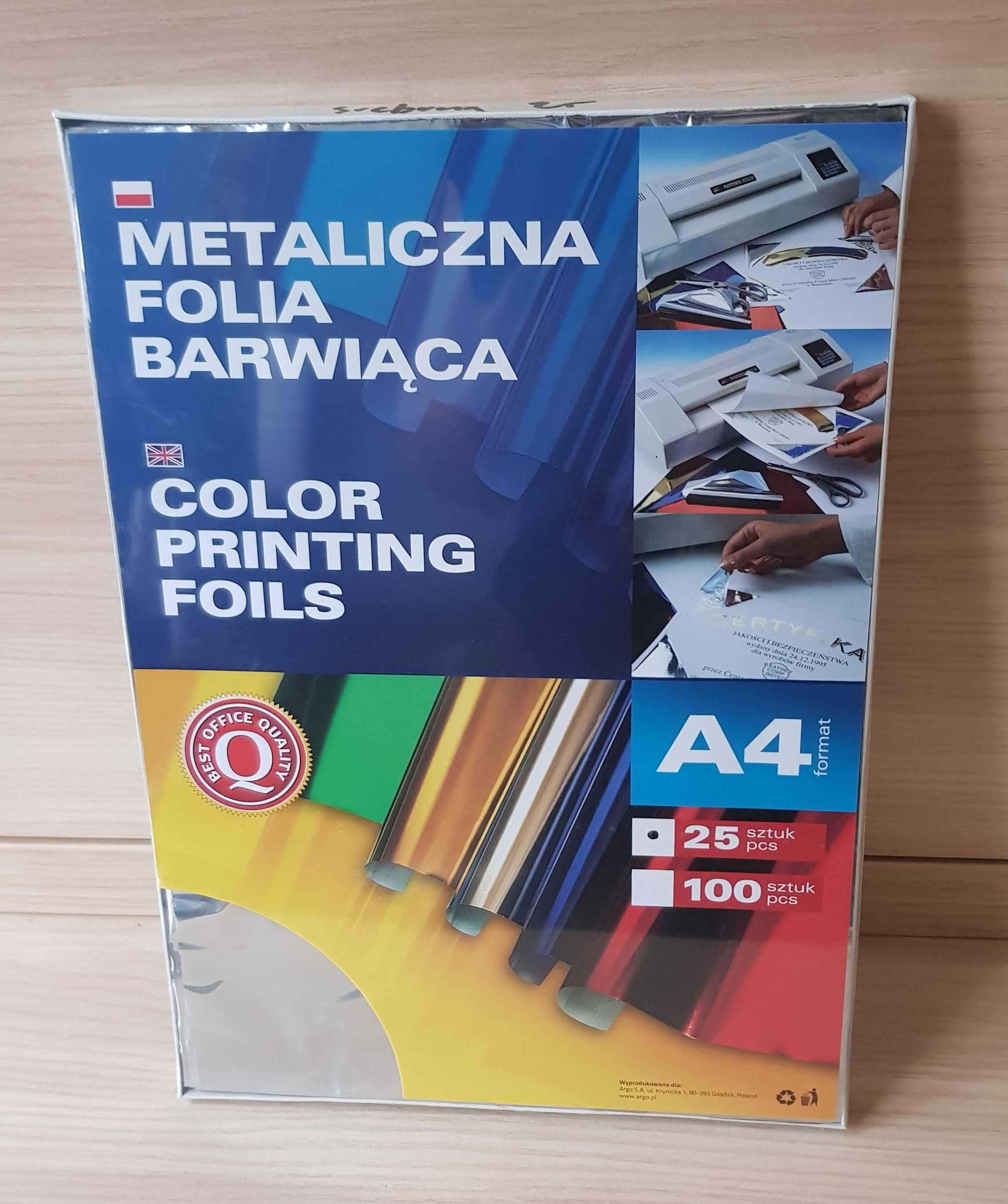 Metaliczna folia barwiąca A4  srebrna