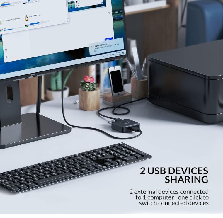przełącznik usb 3.0 idsonix z dwoma wyjściami usb 2 w 1 x