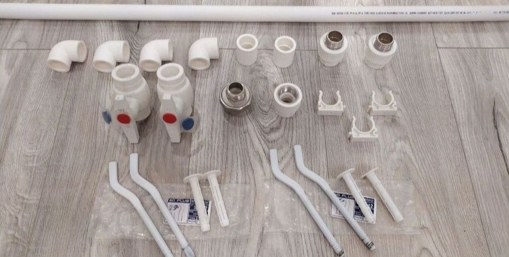 Поліпропіленові крани, американки, кути, кліпси, труба, тощо