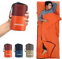 JAICOM Śpiwór domowy, ultralekki jedwabny śpiwór na podróż, wygodny i