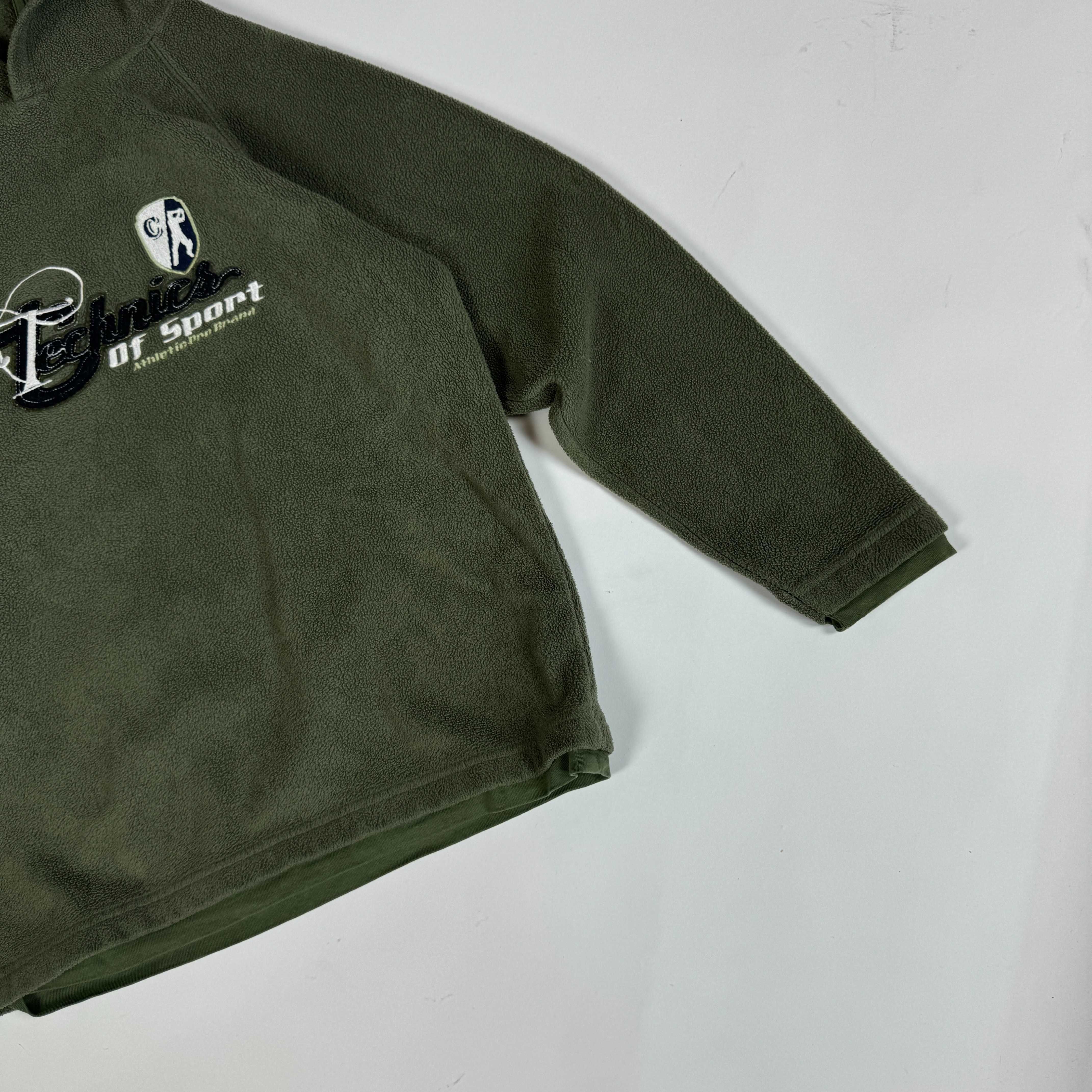 Vintage polar hoodie z dużym nadrukiem streetwear 90s y2k (S/M)