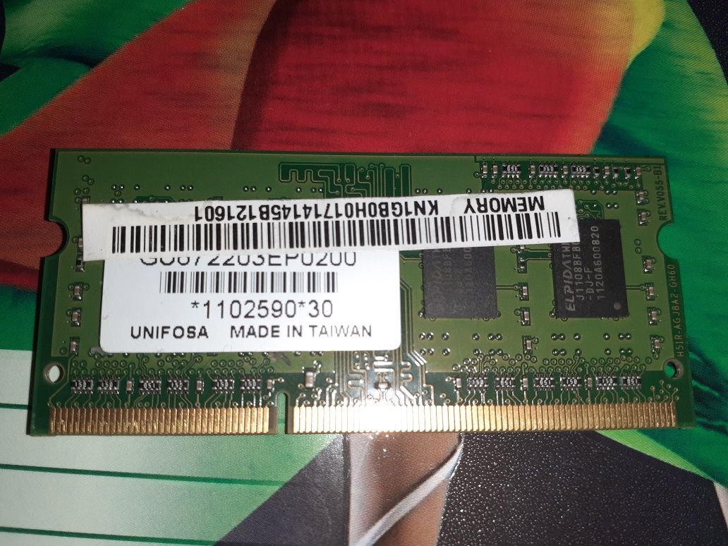 Модуль памяти SO-DIMM DDR3 1GB, 1333MHz, PC3-10600, для ноутбука