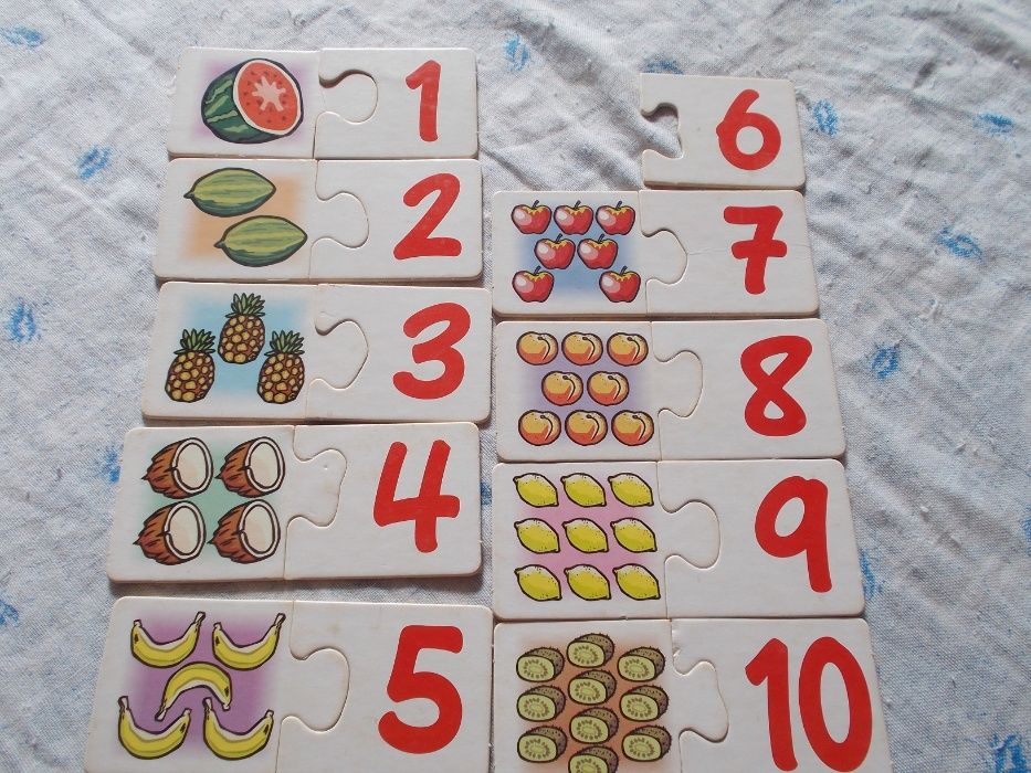 puzzle de 2 peças para contar números de 1 a 20