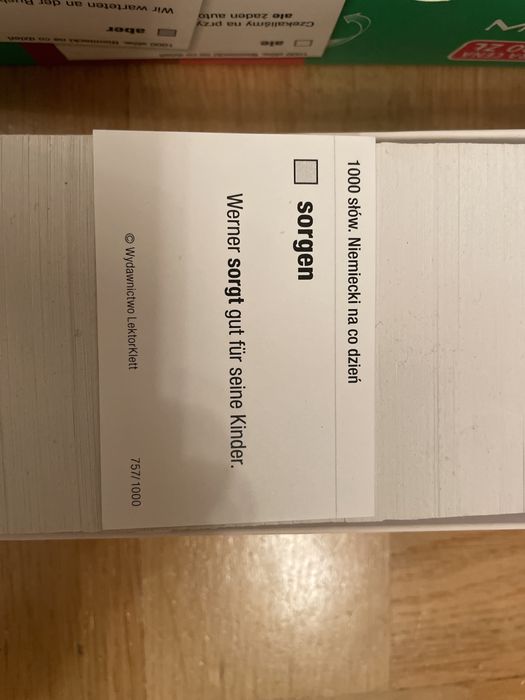 Fiszki, niemiecki, PONS, 1000 słów