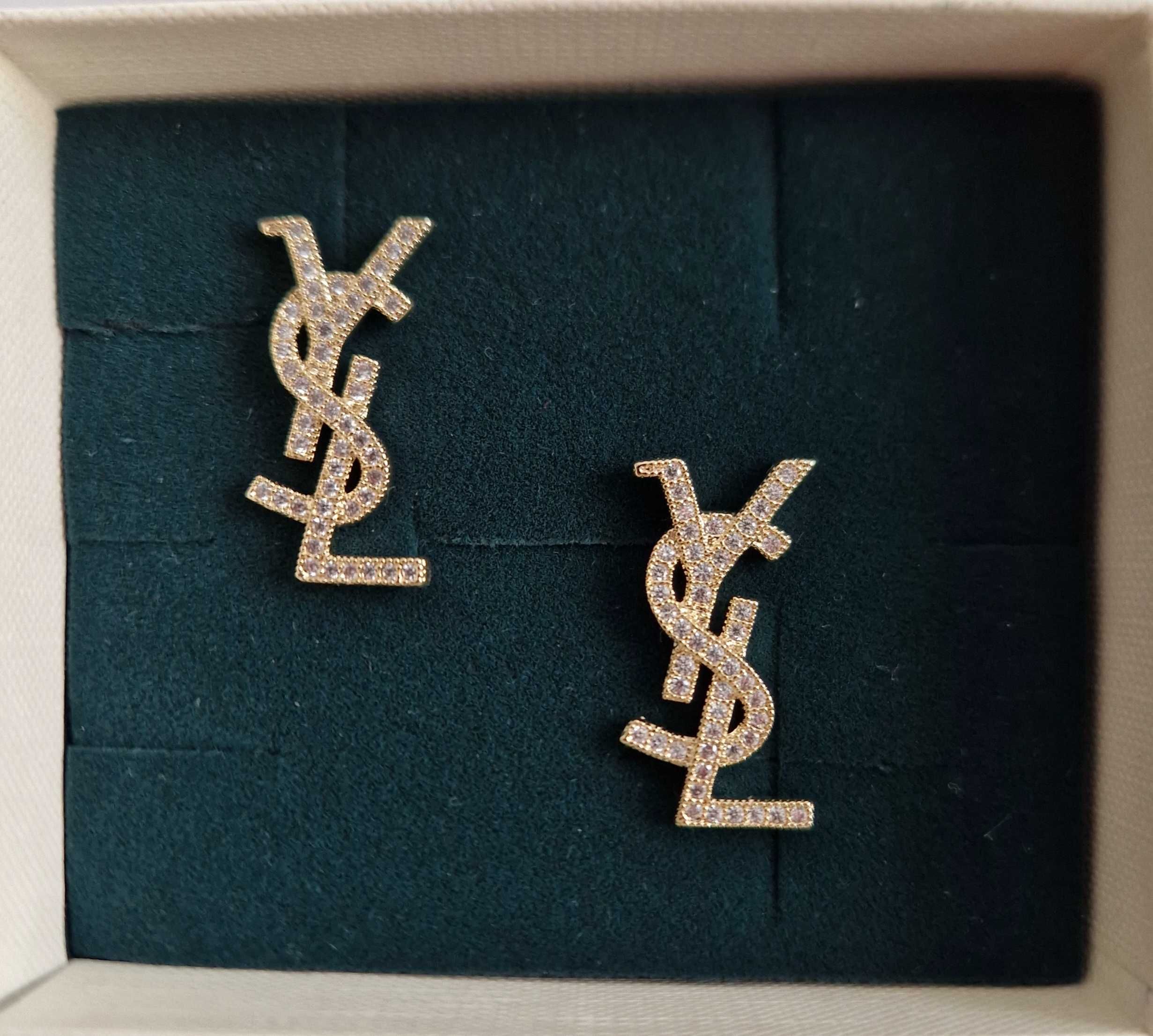 Kolczyki YSL z kryształkami