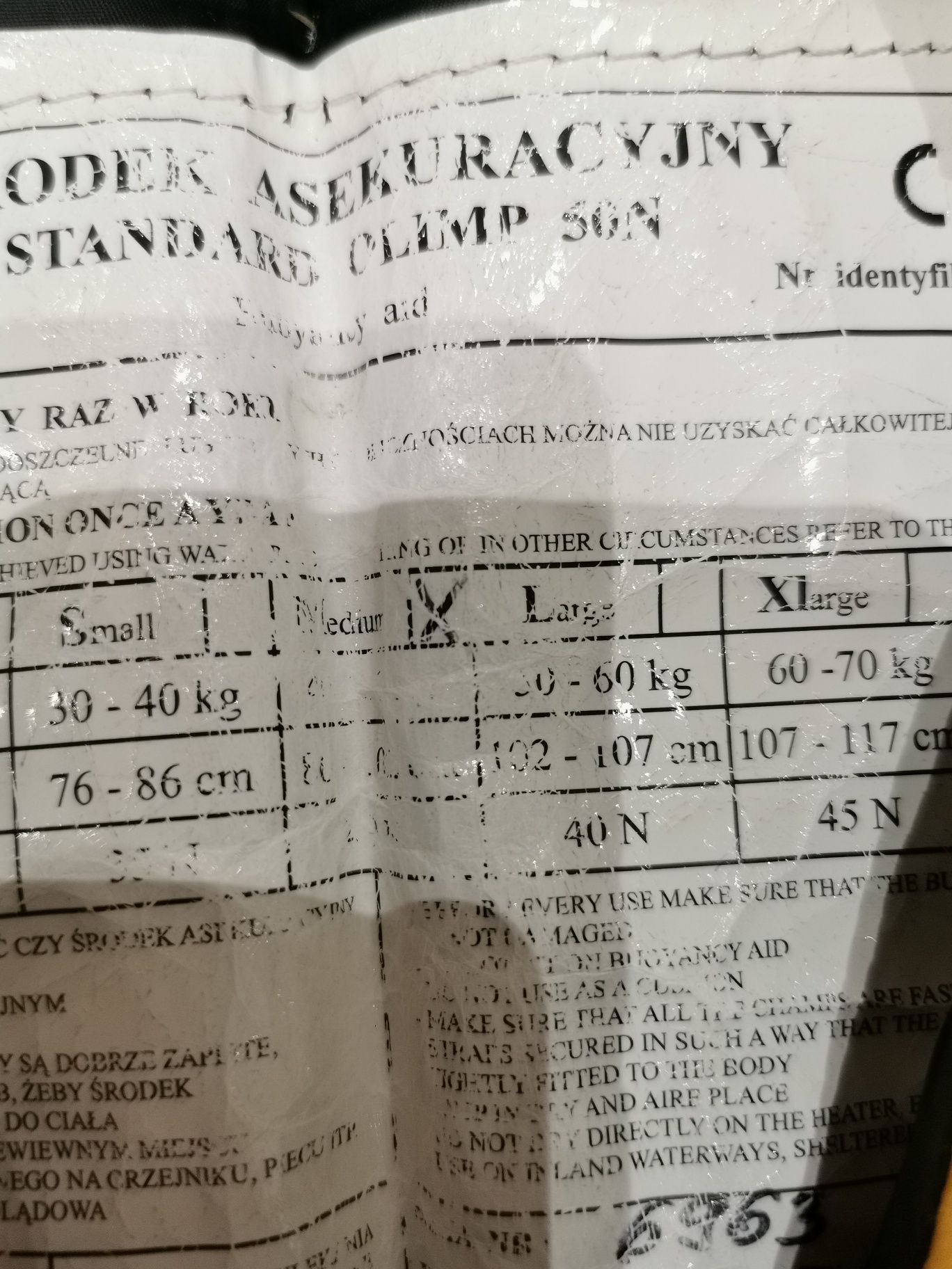 Kamizelka ratunkowa stan bdb