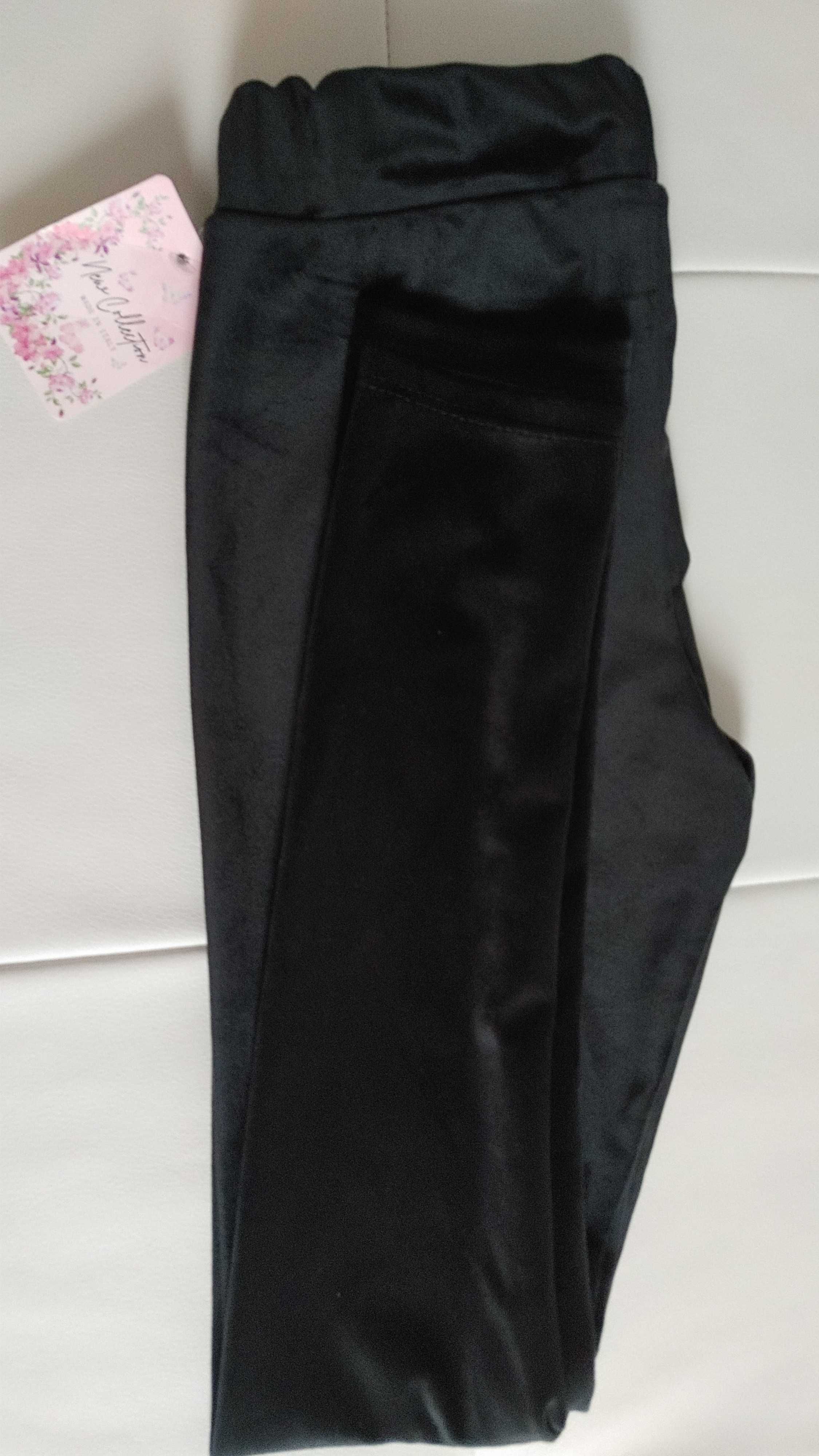 Spodnie/legginsy welurowe 158/164 NOWE czarne