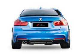 BMW F30 12-18 dyfuzor zderzaka tuning PIANO BLACK  2 rury