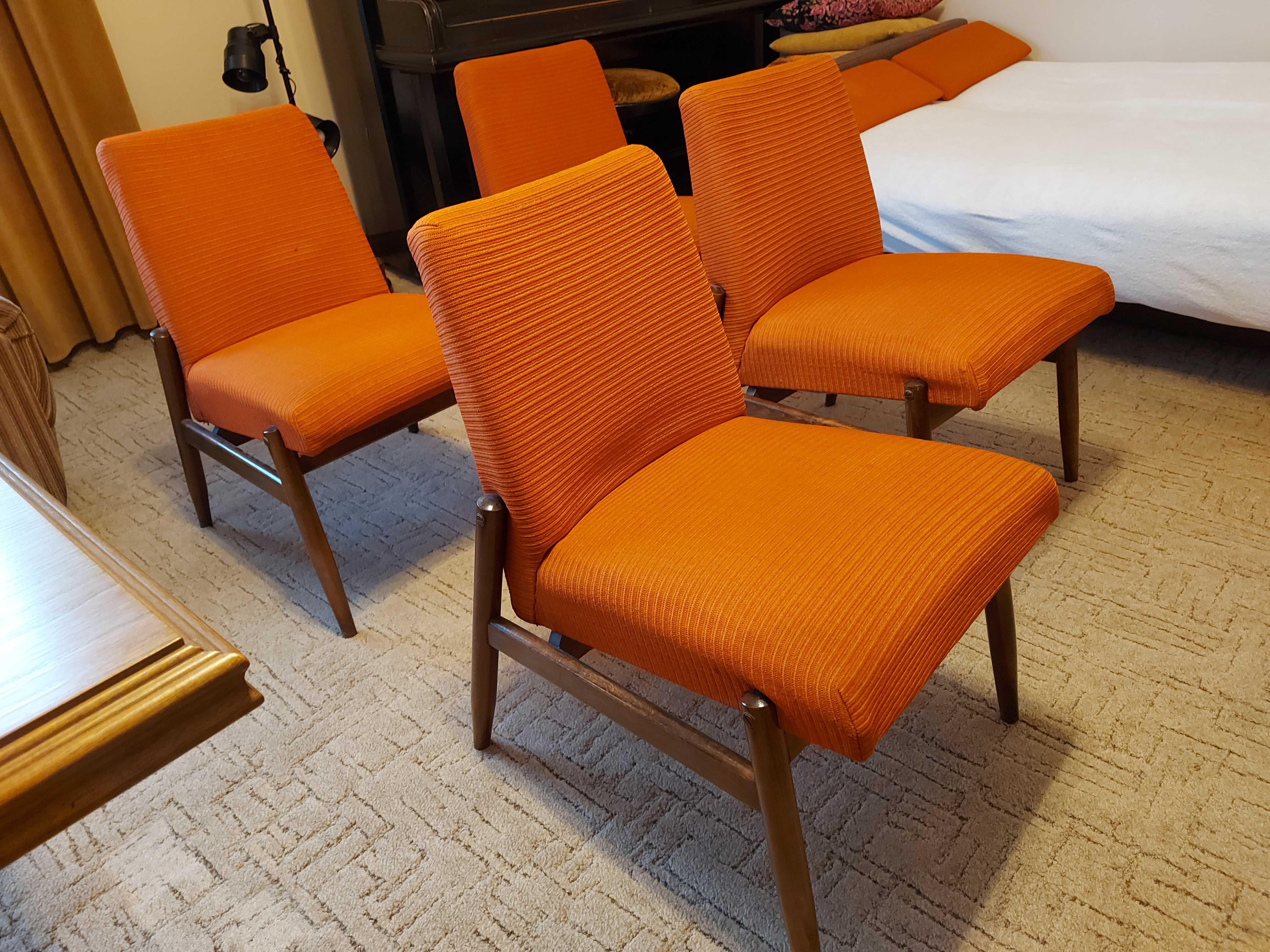 krzesło fotelik  fotel Celia typ 300-227 pomarańczowe - PRL
