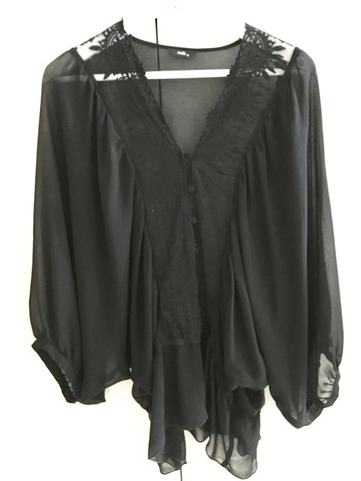 Sukienka bluzka mgiełka czarna nietoperz nietoperzowa szeroka oversize