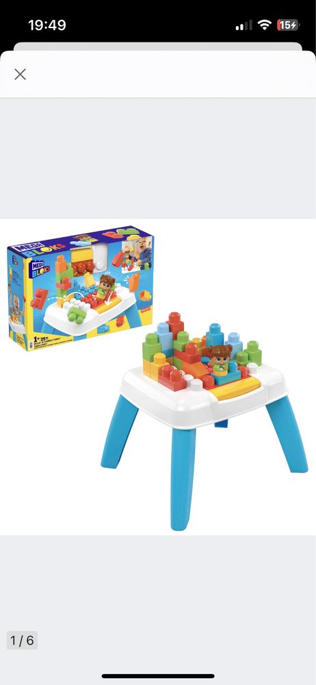 Nowe Mega Bloks Stolik z klockami Fisher Price.