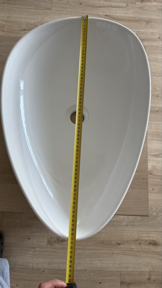 Umywalka Nablatowa Conti Łazienkowa Biała Owalna Ceramiczna