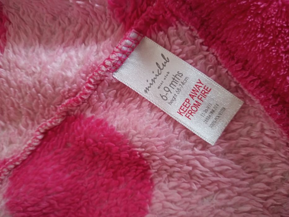 Szlafrok z kapturem dla dziewczynki 68/74 cm