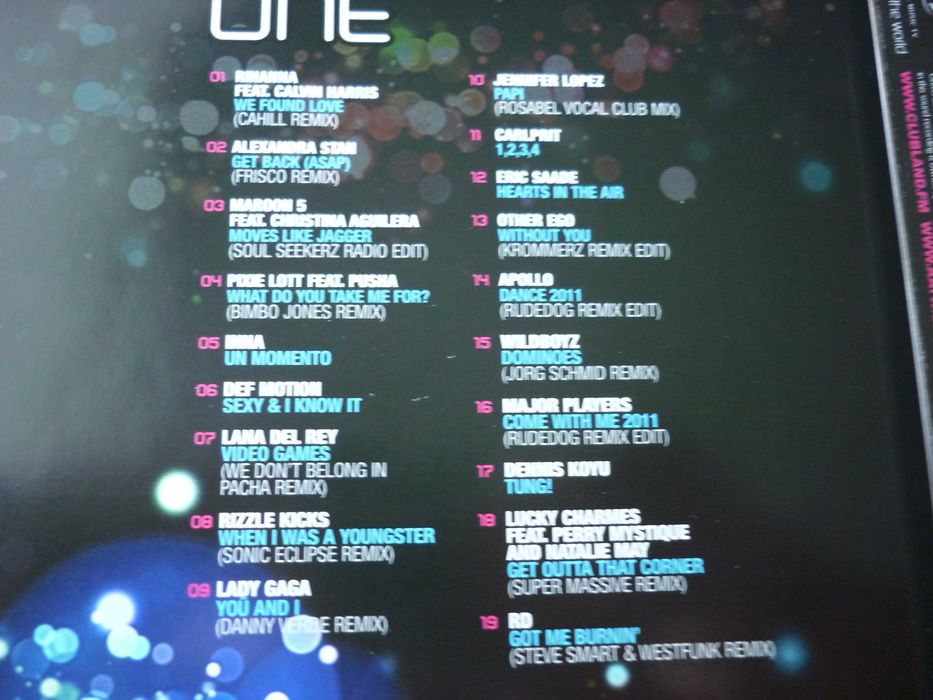 3 płyty CD "Clubland 20": Rihanna Lopez Aguilera Del Rey Gaga Benassi