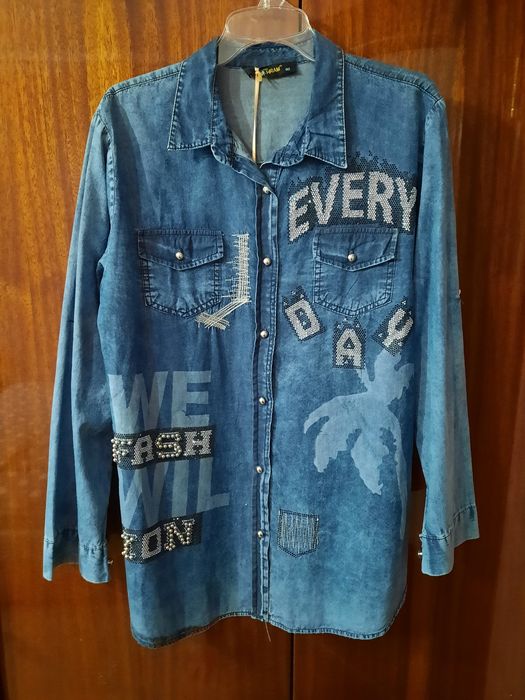 Джинсова сорочка, жіноча