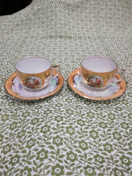 Chávena Vista Alegre Madre Pérola Dama Antiga 1924