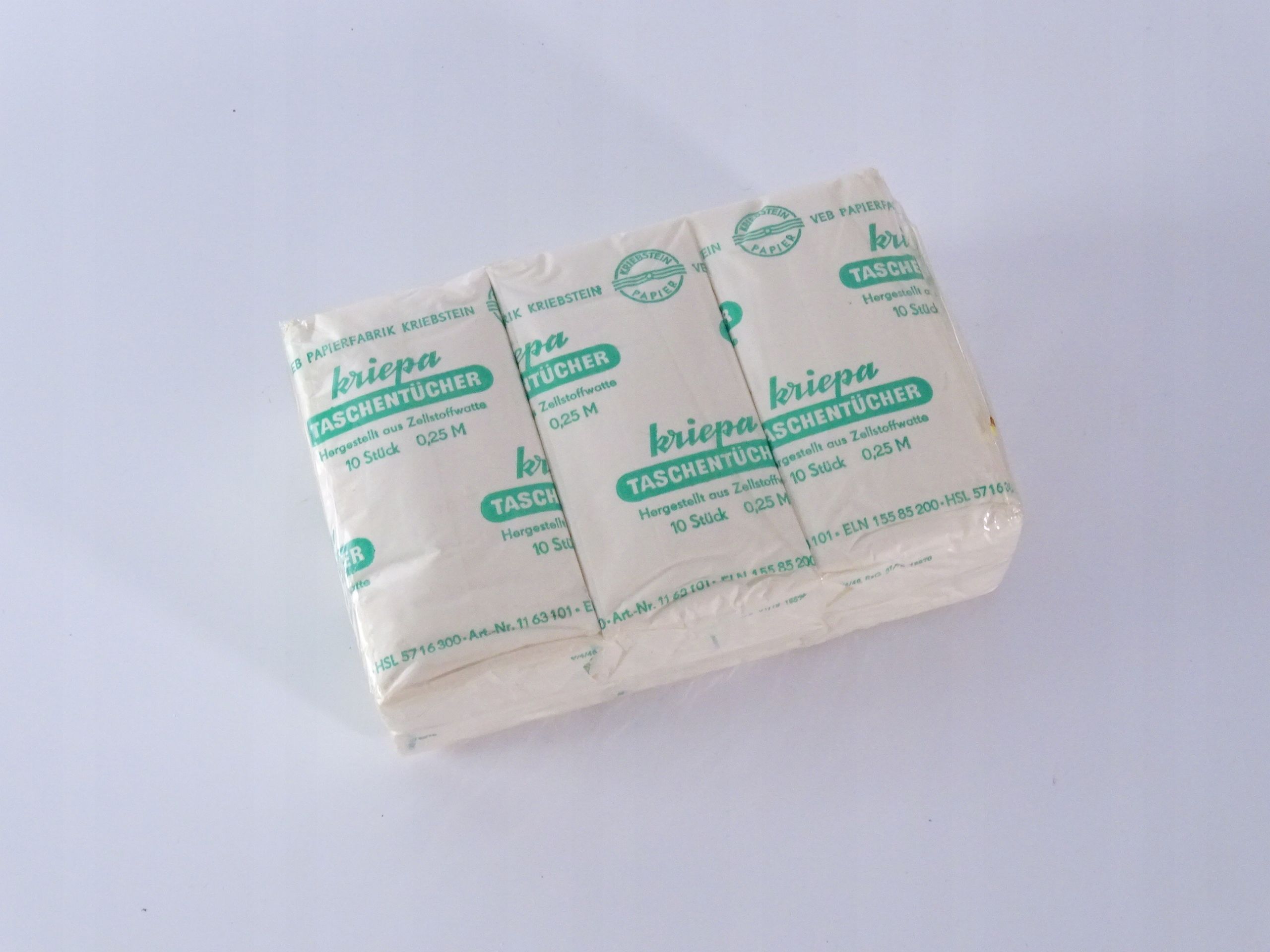 1970 oryginalnie zapakowane chusteczki kriepa ddr