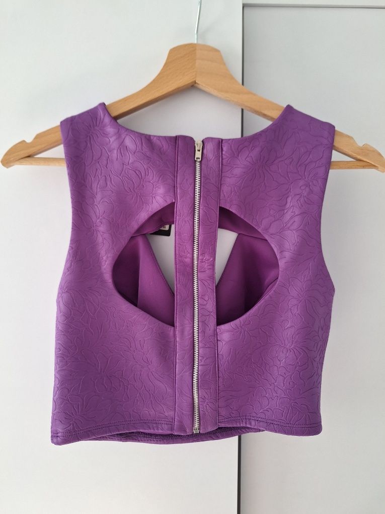 Nowy Fioletowy Crop Top r. L  River Island